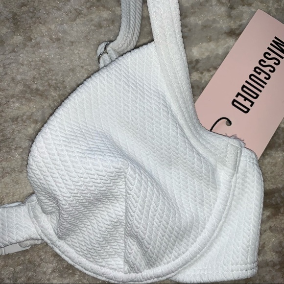 🤍Missguided White Waffle Knit Bikini Top - Picture 7 of 9